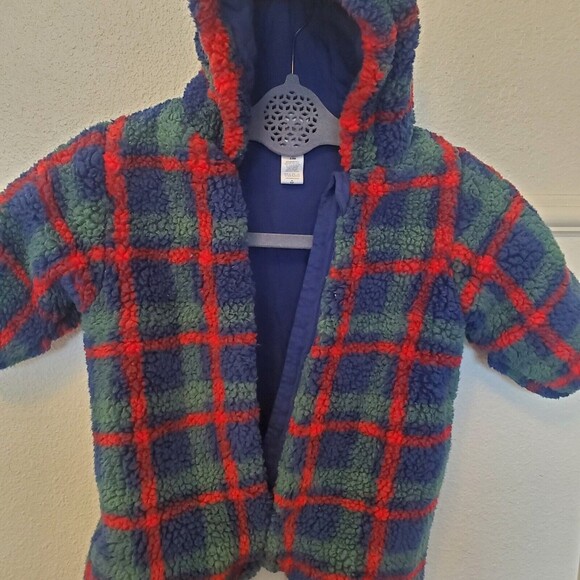 Little Me Toddler Baby Plaid Teddy Bear One Piece Sherpa Fleece Jumpsuit… - Picture 2 of 16